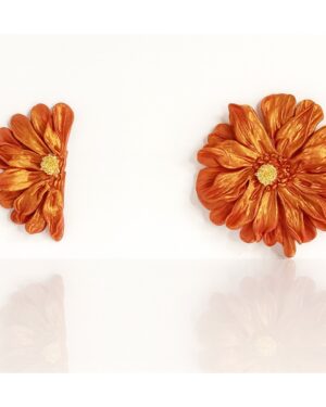 Pendientes Áster Asimétrico Cobre-Rosa · ALMALAU