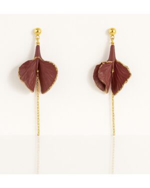 Pendientes Ciclamen Simétrico Berenjena · ALMALAU